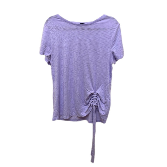 INC International Concepts Short Sleeve Top Cinch Side Ruching Lavender Size XL - Picture 1 of 11